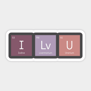 Cool I Love You Science T-Shirt Sticker